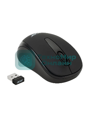 Мышь беспроводная Acer OMR133 черный, 1000 dpi, радиоканал, USB, кнопки - 3