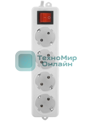 Удлинитель Гарнизон EL-NB-G4-W-5 4р 10А 5 м с выключателем и заземлением, белый