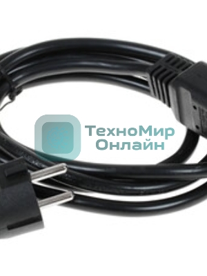 Кабель питания Cablexpert PC-S22-C19-2.5-1.5M, Schuko-C19, 3x2.5мм2, 16A, с заземлением, медь, 1.5м, черный, пакет
