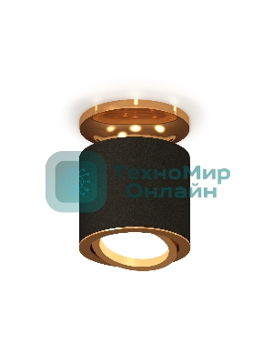 Светильник Ambrella Light XS7402100 SBK/PYG черный песок/золото желтое полированное MR16 GU5.3 (N7929, C7402, N7004)