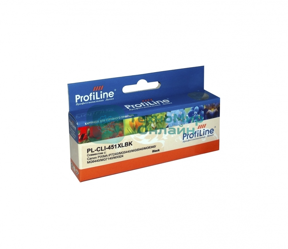 Картридж струйный ProfiLine PL-CLI-451BK для Canon PIXMA iP7240/MG5440/MG5540/MG6340/MG6440/MG7140/MX924 Black водн