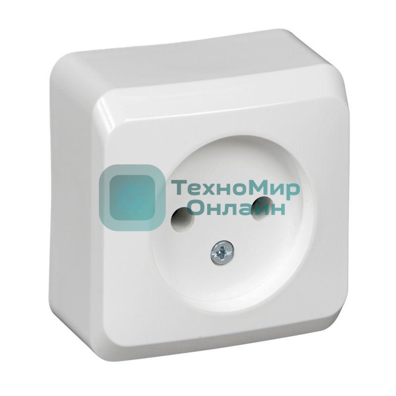 Розетка без заземления без шторок Systeme electric PA16-001B ЭТЮД О/У 16А 250B, белый,