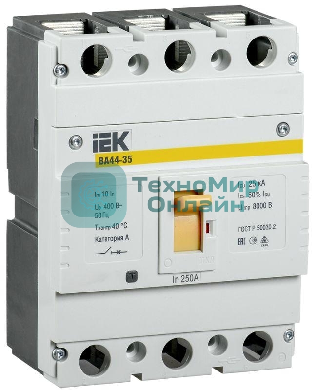 Выключатель автоматический 3п 200А 25кА ВА44 35 IEK SVA4410-3-0200