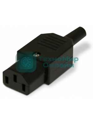 Разъем IEC 60320 C13 220В 10A на кабель (плоские контакты внутри разъема), прямой Hyperline