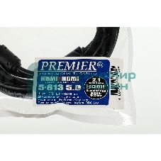 Кабель соединительный аудио-видео Premier 5-813 HDMI (m)/HDMI (m) 5м. феррит.кольца Позолоченные контакты черный