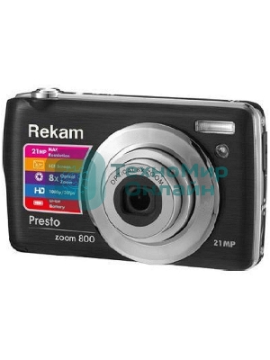 Фотоаппарат Rekam Presto zoom 800 черный 21Mpix Zoom8x 2.7