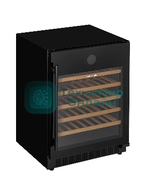 Винный шкаф KUPPERSBERG RBW 85, встраиваемый, High-Tech, объем 135 л, вместимость 54 бутылки, диапазон температуры 5-20 градусов, механическое открытие двери, 5 полок из бука, LCD дисплей, уровень шума 40 дБ, черный