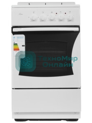 Плита комбинированная Flama RK 2201 W белый, конфорок 2 газовых и 2 электрических, духовка 50 л, 50 см x 85 см x 54 см