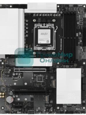 Материнская плата MSI PRO X870E-S EVO WIFI, AM5, AMD X870E, 4xDDR5 (до 256 ГБ), 4xSATA, 3xM.2 (1xPCIe 5.0, 2xPCIe 4.0), 1xPCIe 5.0 x16, 1xPCIe 4.0 x16, 1xPCIe x1, 1xHDMI, 1x5Gb LAN, Wi-Fi 7, Bluetooth 5.4, 1xUSB-C 40Gbps (USB4), 1xUSB-C 20Gbps, 2xUSB-A 10Gbps, 2xUSB-A 5Gbps, 4xUSB-A 2.0, 3x3.5 мм, 7.1, чёрный, ATX