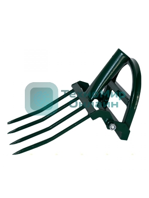 Рыхлитель ЗЕМЛЕКОП - МИНИ-4 садово-огородный (одна ручка, 4 зуба, ширина копки одной полосы 200мм) ч/б упак