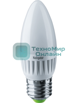 Лампа светодиодная Navigator NLL-C37-7-230-4K-E27-FR 7Вт свеча 4000К белый E27 560лм 176-264В