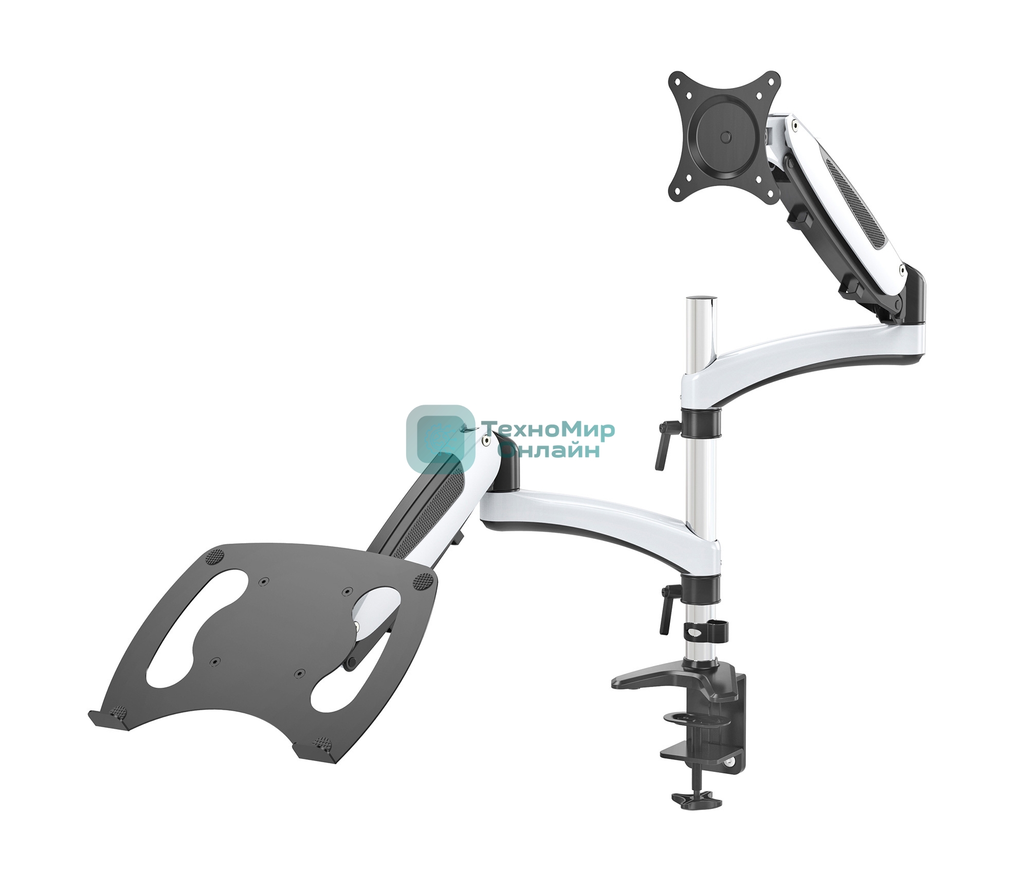 Кронштейн для монитора/ноутбука Cactus CS-VM-LH08-AL серебряный 13