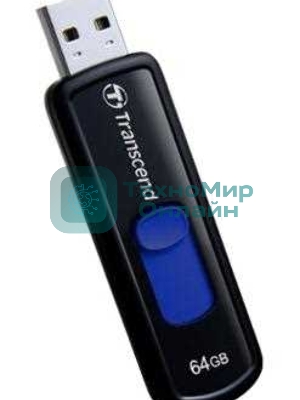 Флешка USB Transcend JetFlash 760 (TS64GJF760), 64Gb, USB 3.0, R/W 130/40, черный/синий
