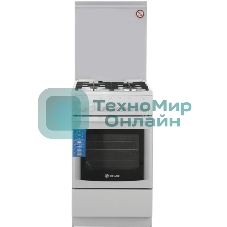 Плита газовая De Luxe 506040.11Г (КР) ЧР белый, конфорок 4 шт, духовка 54 л, 50 см x 85 см x 60 см