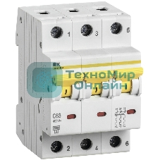 Выключатель автоматический трехполюсный ВА47-60M 3Р 16А 6кА С MVA31-3-016-C IEK