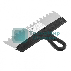 Шпатель Sparta из нержавеющей стали, 300 мм, зуб 10х10 мм, пластмассовая рукоятка