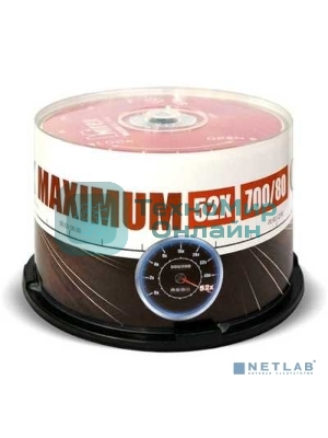 Диск CD-R Mirex 700 Mb, 52х, Maximum, Cake Box (50), (50/300)