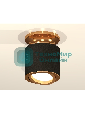 Светильник Ambrella Light XS7402100 SBK/PYG черный песок/золото желтое полированное MR16 GU5.3 (N7929, C7402, N7004)