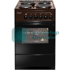 Плита электрическая Лысьва ЭП 411 коричневый, конфорок 4 электрических, духовка 57 л, 50 см x 85 см x 60 см