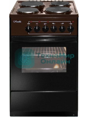 Плита электрическая Лысьва ЭП 411 коричневый, конфорок 4 электрических, духовка 57 л, 50 см x 85 см x 60 см