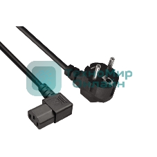 Кабель питания ExeGate PC-1,2 OfficePC 450W (Евровилка Schuko ->С13 угловой) VDE-250V черный, 1.2м