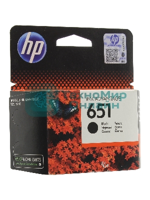 Картридж струйный HP 651 C2P10AE черный для HP DJ IA5575e (600 стр.)