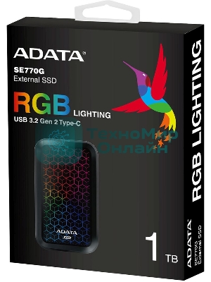 Внешний SSD ADATA SE770G, 1TB, USB 3.2 Gen 2 Type-C, R/W 1000/800, черный