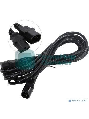 Кабель монитор-компьютер (UPS->уст-во) ExeGate Power EC-5P (С13->С14) VDE-250V-3*0,75-CU, 10A, 5м