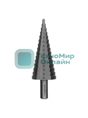 Сверло ступенчатое по металлу Сибртех 4-6-8-10-12-14-16-18-20-22-24-26-28-30-32 мм, 4241