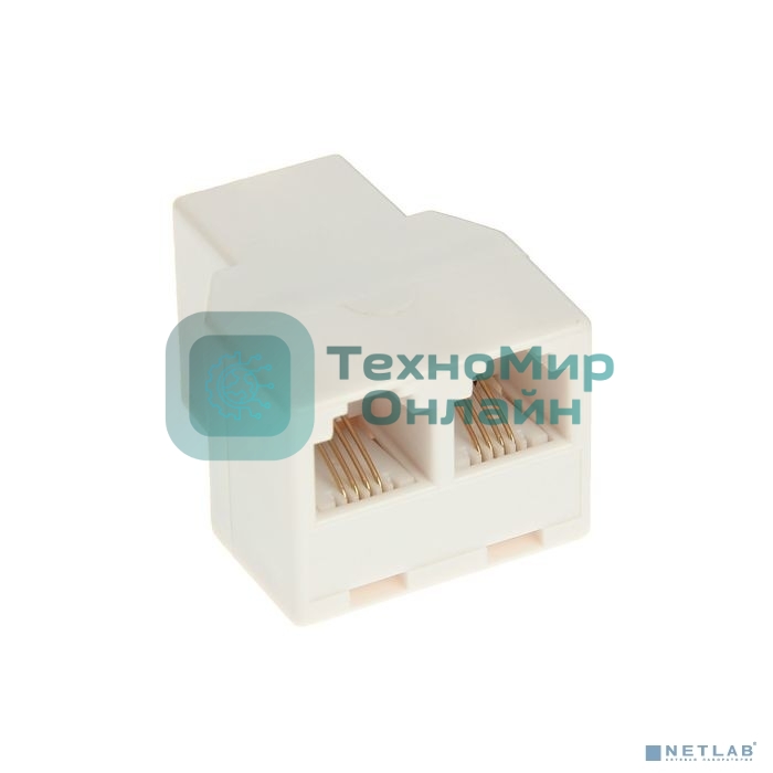 Телефонный двойник Rexant RJ-11 (штекер - 2 гнезда) 6P-4C (50 шт)