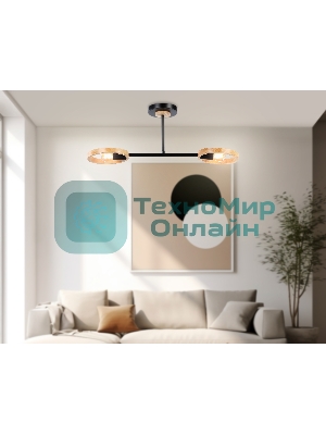 Светильник Ambrella light TR8244/2 BK/LWD черный/светлое дерево E27/2 max 40W 590*165*220
