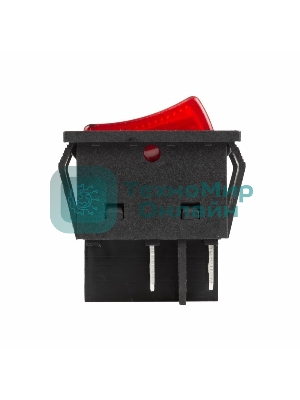 Выключатель клавишный Rexant 250V 30А (4с) ON-OFF красный с подсветкой