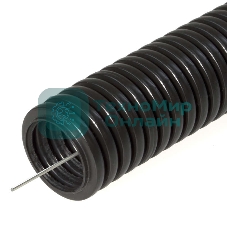 Труба гофрированная ПНД d32мм с протяж. черный (уп. 50 м) Урал Пак ГФ-1100032-050