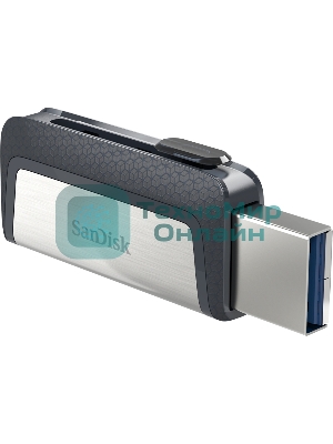 Флешка USB Sandisk DDC2 Ultra Dual (SDDDC2-032G-G46), 32Gb, USB 3.0/USB 3.1 Type C, R/W 150/30, серый/черный