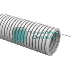 Труба гофрированная ПВХ d20 мм с зондом сер. (уп. 25 м) IEK CTG20-20-K41-025I
