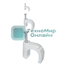 Скоба 4мм плоская пластиковая IEK (100 шт)