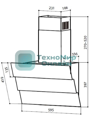 Вытяжка наклонная LEX RIO GS 600 белая, 59.5 см, 850 куб. м/ч, 44 дБ