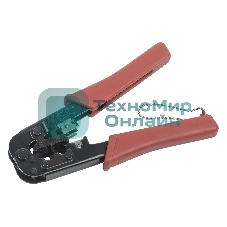 Инструмент обжимной ITK TM1-B10H для RJ-45, RJ-12, RJ-11, без фиксации, с резиновой ручкой