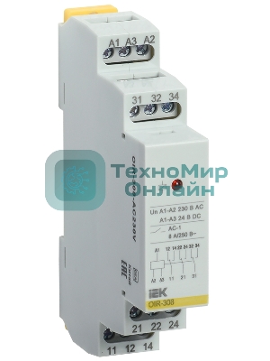 Реле промежуточное OIR 3 конт. (8А) 230В AC IEK OIR-308-AC230V