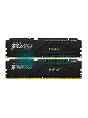 Оперативная память Kingston Fury Beast, DDR5, 16GB (2x8GB), 5600MHz, CL40, DIMM, с радиаторами, черный