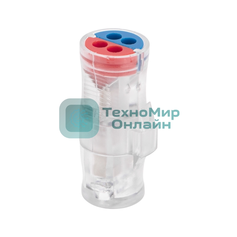 Экспресс-клемма Rexant СМК 2273-2x2R проходная разъемная 2 полюса 2х2-проводная 0,5-2,5 мм² (блистер 5 шт/уп)