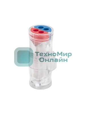 Экспресс-клемма Rexant СМК 2273-2x2R проходная разъемная 2 полюса 2х2-проводная 0,5-2,5 мм² (блистер 5 шт/уп)