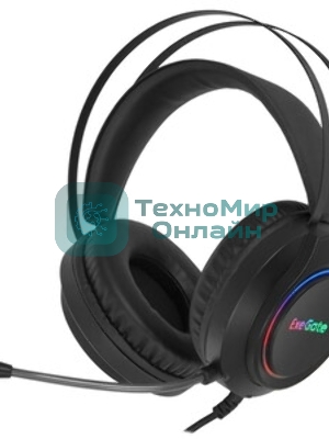 Гарнитура Exegate Cosmos HS-702GL чёрный, проводная, USB, виртуальный звук 7.1, подсветка