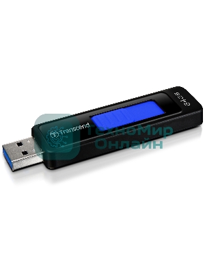Флешка USB Transcend JetFlash 760 (TS64GJF760), 64Gb, USB 3.0, R/W 130/40, черный/синий