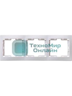 Рамка IEK EMK30-K01-DM РГ-3-КБ 3местн. горизонт. КВАРТА (белый)