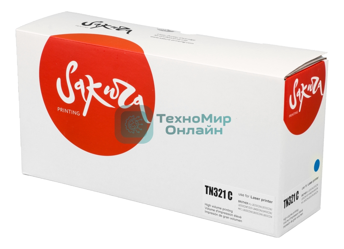 Тонер-туба Sakura KMTN-321C (A33K450) для Konica Minolta, голубой, 25000 к.