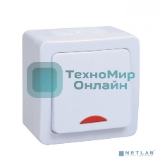 Выключатель 1-кл. ОП ГЕРМЕС PLUS для открытой установки со свет. индик. ВС20-1-1-ГПБ IP54 (цвет клавиши: белый) IEK EVMP11-K01-10-54-EC