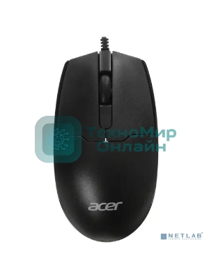 Мышь проводная Acer OMW126 черный, 1200 dpi, USB, кнопки - 3