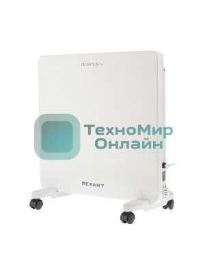 Конвектор электрический Rexant белый, 1000 Вт, 15 м2, электронный термостат