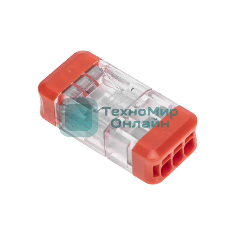 Экспресс-клемма Rexant СМК 2273-203R проходная разъемная 3 полюса 0,5-2,5 мм² (блистер 5 шт/уп)